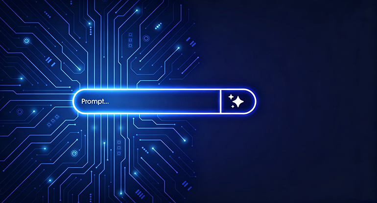 AI prompt interface representing intelligent workflow automation